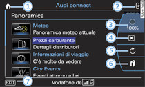 Visualizzazione di servizi Audi connect